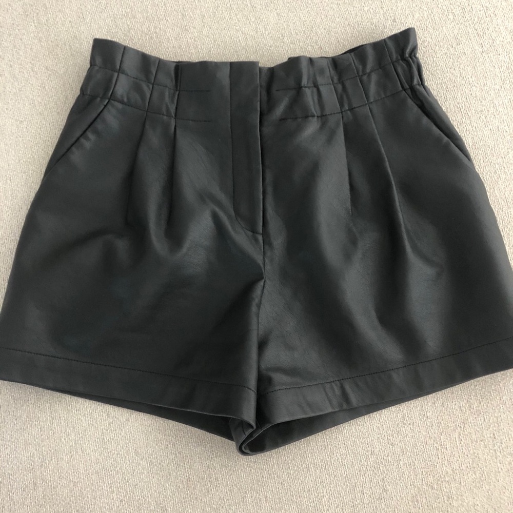 Black Leather Shorts BCBGMAXAZRIA